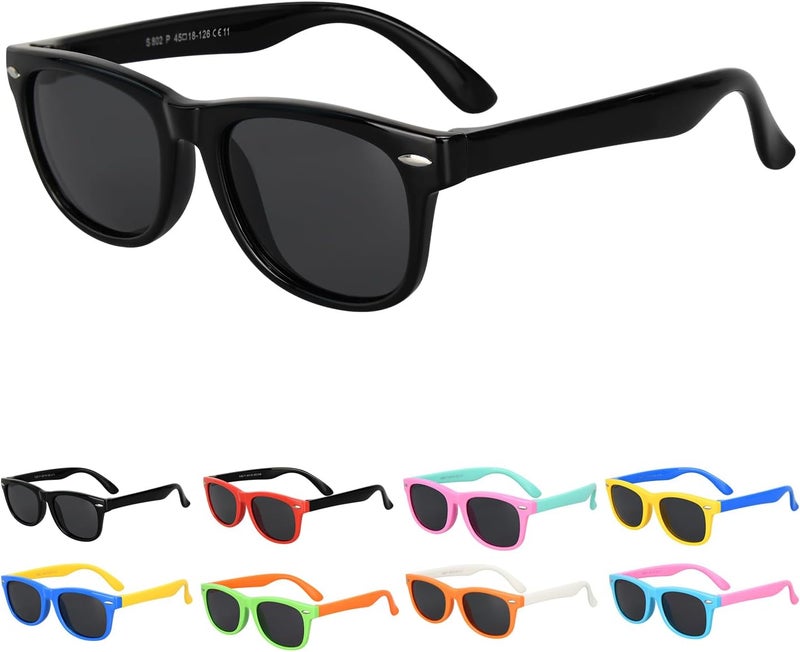 Mdvora 1/2/4/8/12/24pcs Kids Polarized Sunglasses, Toddler Sunglasses UV Protection Flexible Rubber Glasses Shades - Image 1